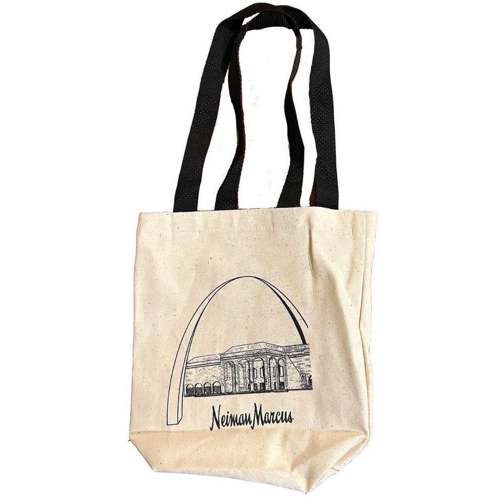 Vintage 90s Nieman Marcus 20th anniversary canvas tote bag made in the USA.